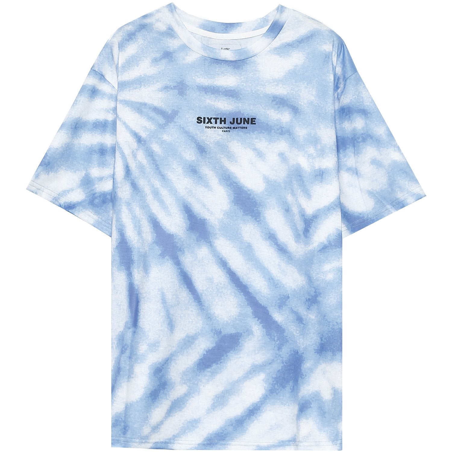 Sixth June - T-shirt tie dye capitales bleu