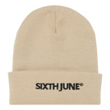 Sixth June - Bonnet mixte logo brodé Beige