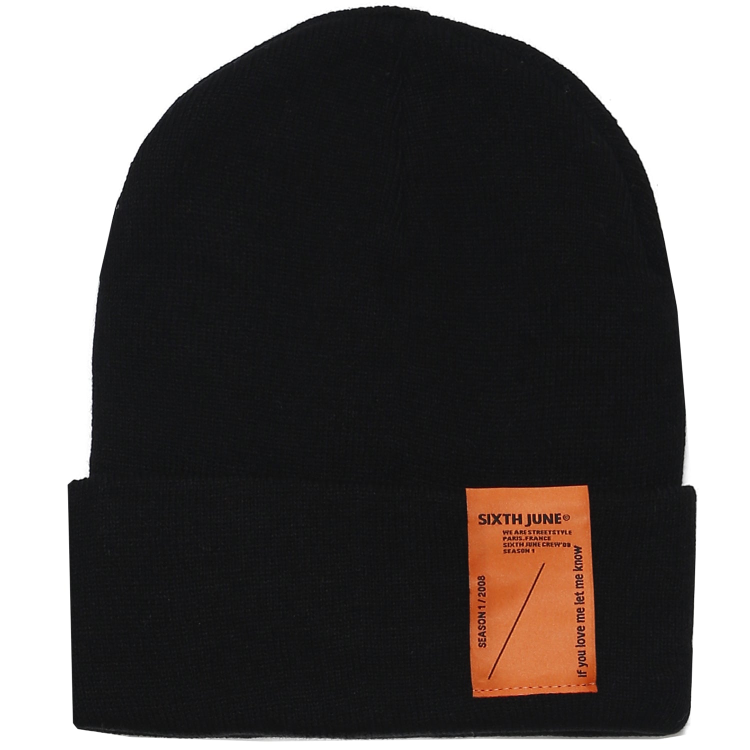 Sixth June - Bonnet unisexe maille patch Noir