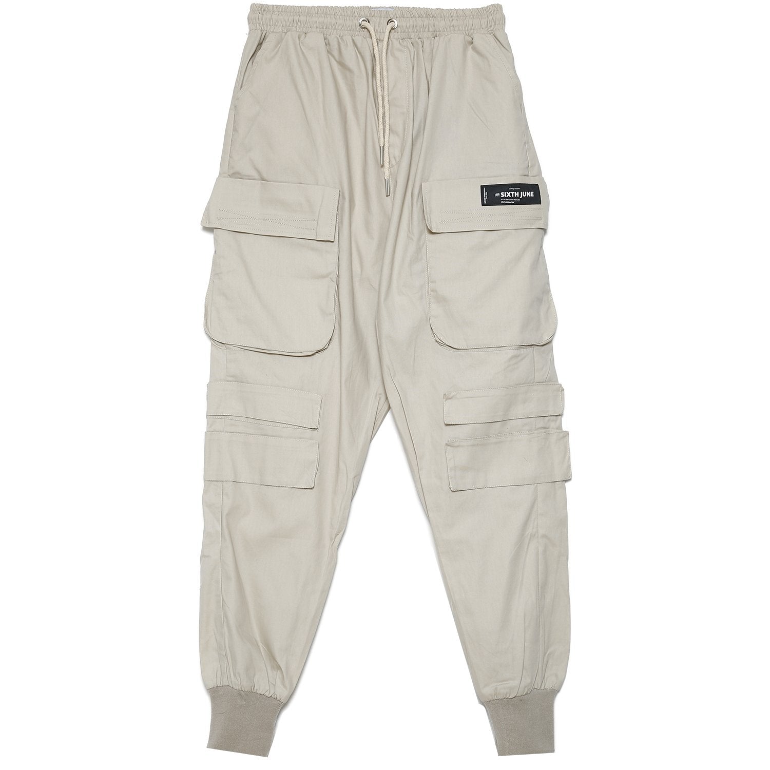 Sixth June - Pantalon cargo tactique poches beige clair