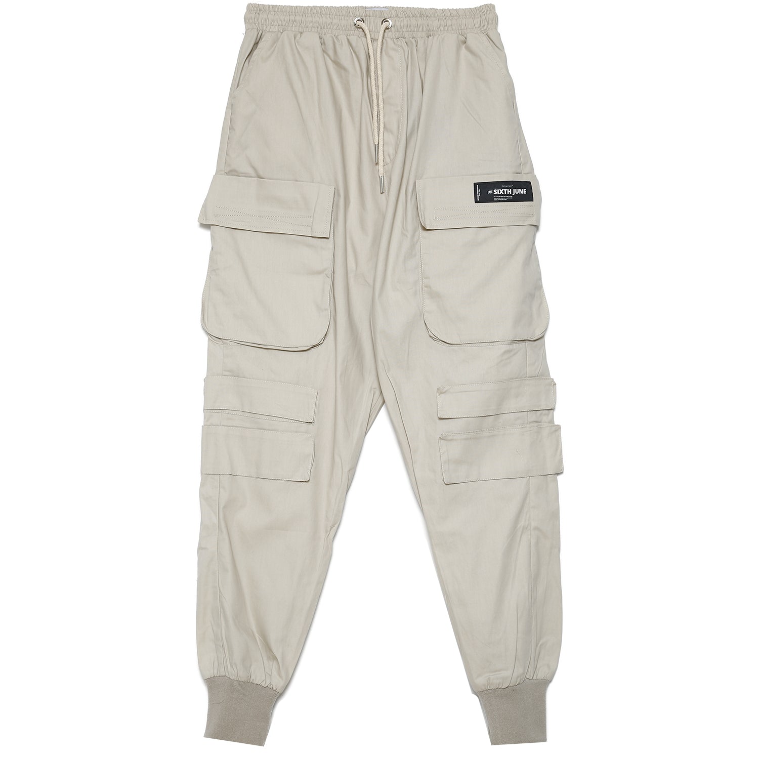 Sixth June - Pantalon cargo tactique poches Beige clair