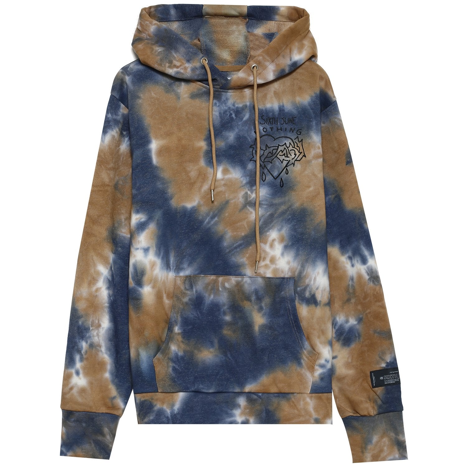 Sixth June - Sweat capuche nothing tie dye Marron
