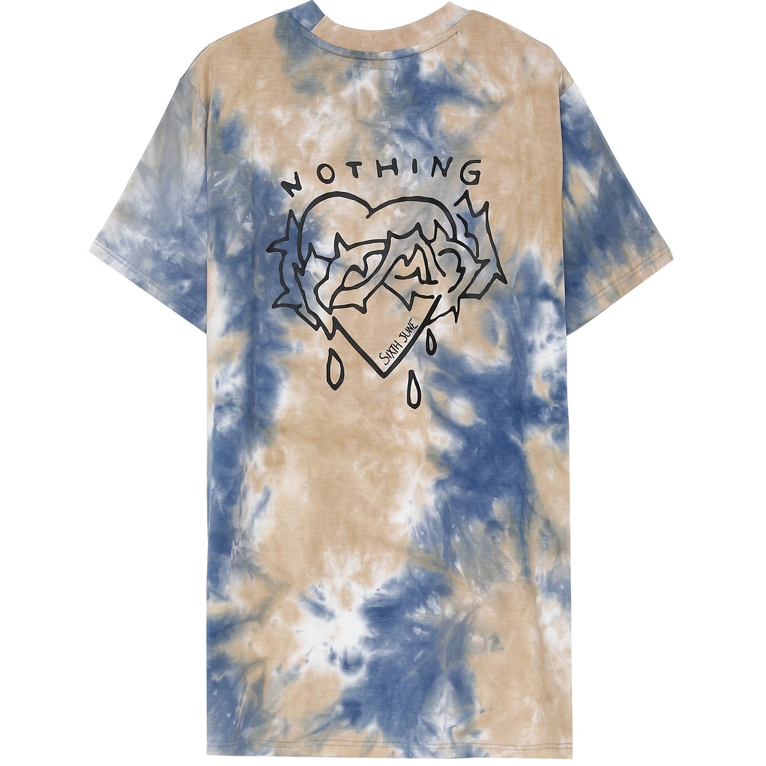 Sixth June - T-shirt tie dye nothing bleu beige