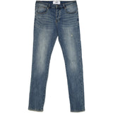Blaue Skinny-Jeans im Distressed-Look
