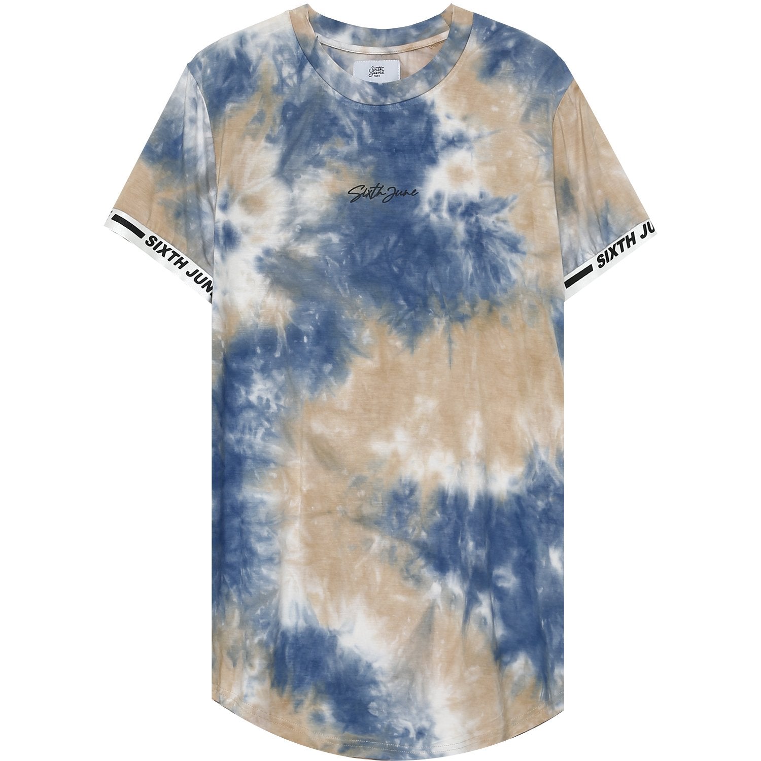 Sixth June - T-shirt tie dye élastique bleu beige