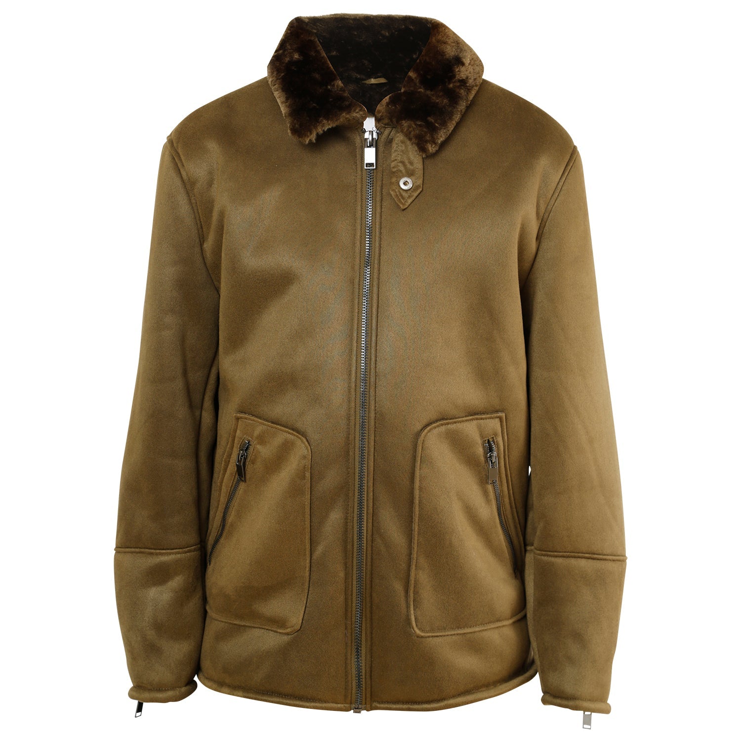 Sixth June - Veste suédine revers fourrure Vert kaki