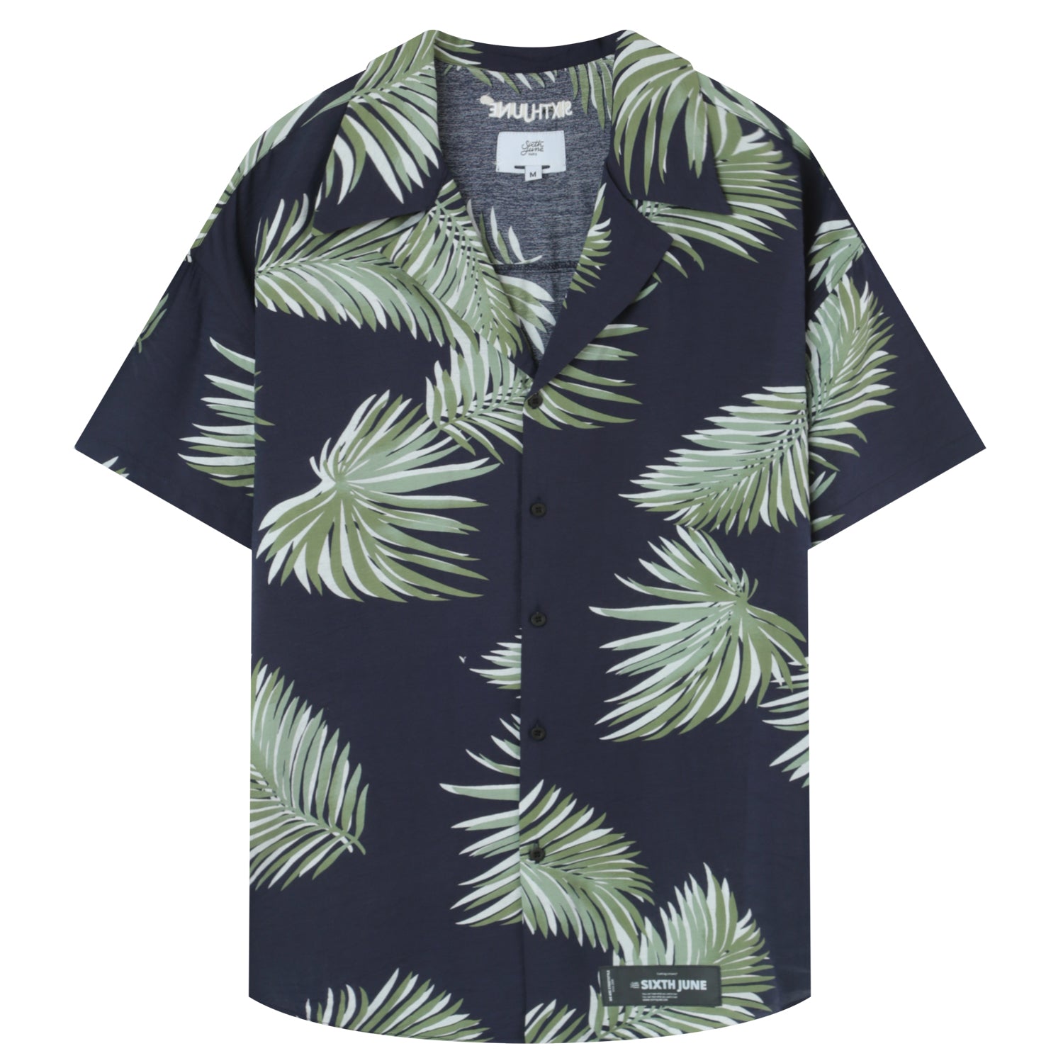 Sixth June - Chemise fluide tropicale Bleu foncé