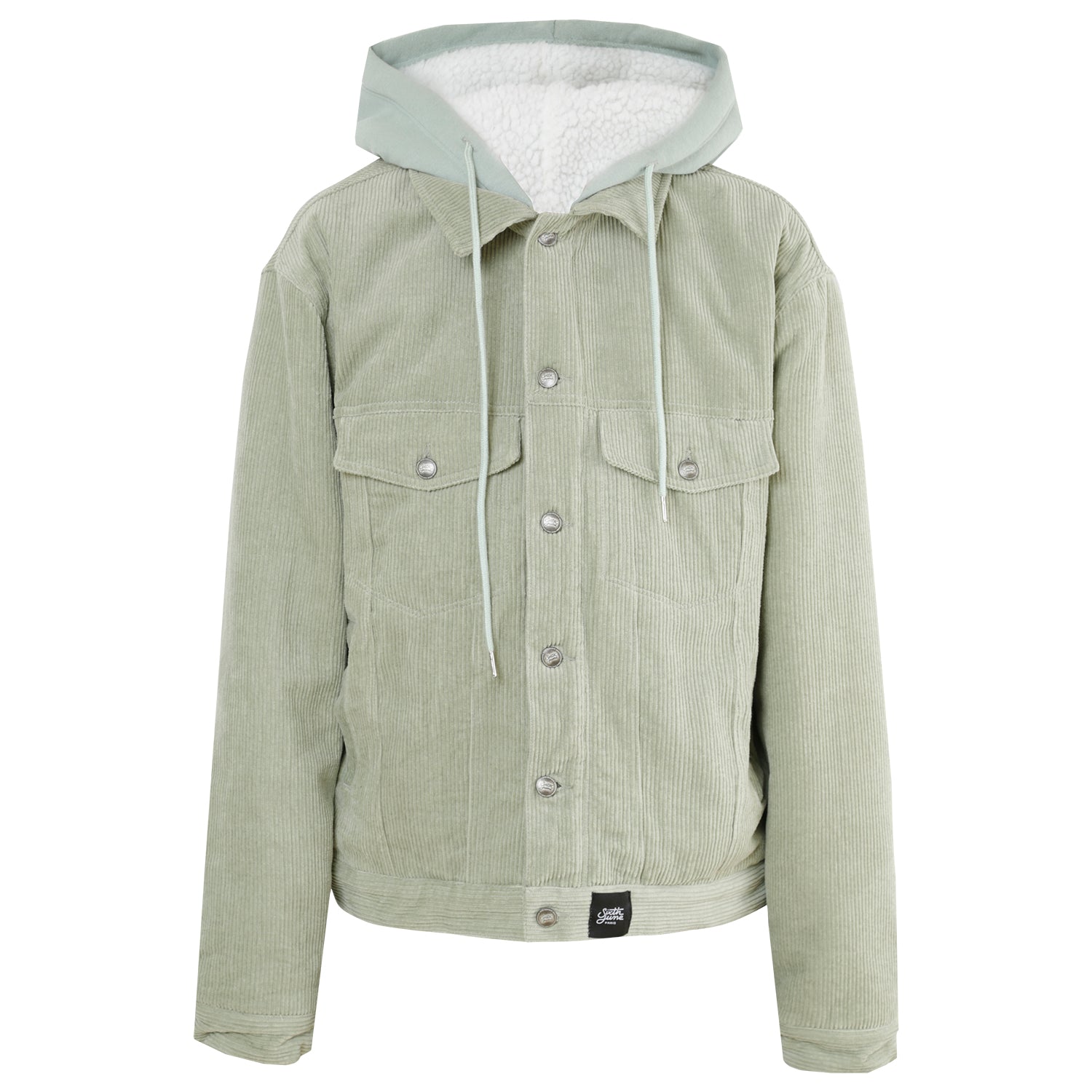 Sixth June - Veste velours sherpa capuche Vert