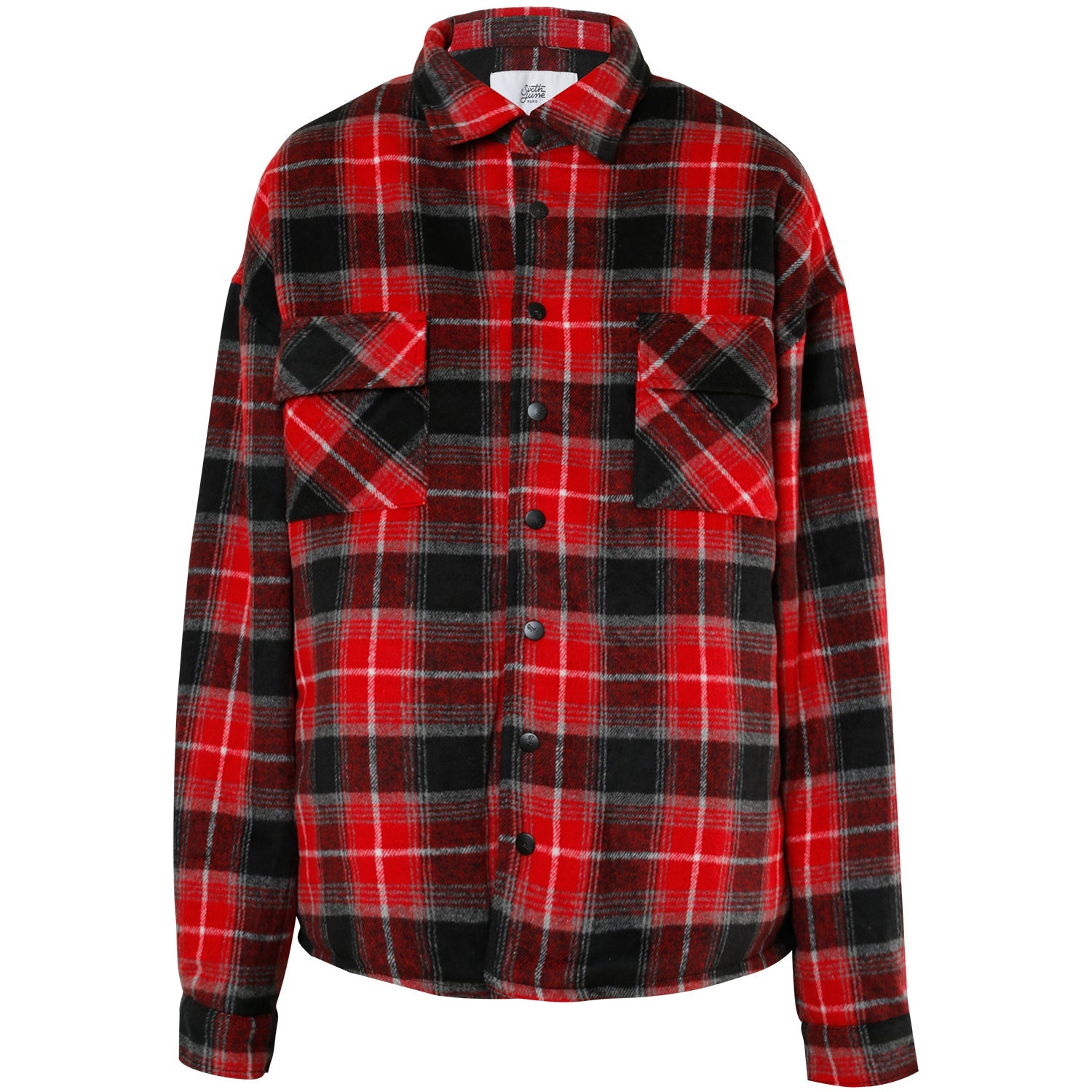 Sixth June - Veste tartan oversize Rouge