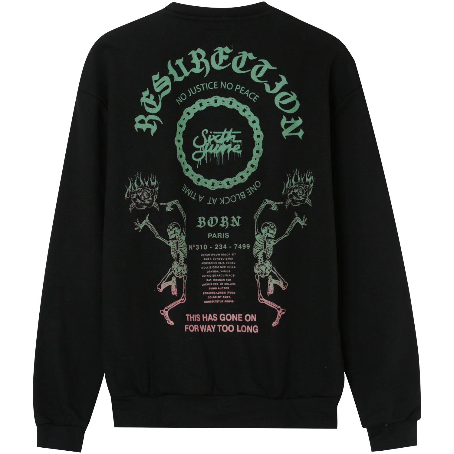 Sixth June - Sweatshirt gothique bicolore Noir