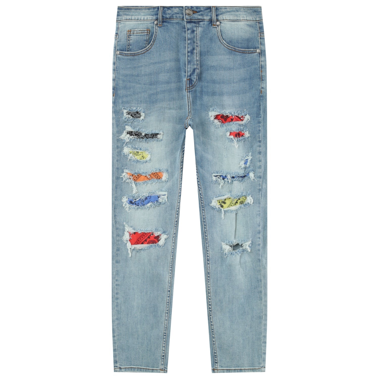 Sixth June - Jean empiècements bandana Bleu