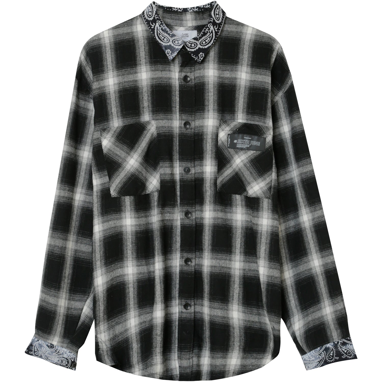 Sixth June - Chemise tartan bandana Noir