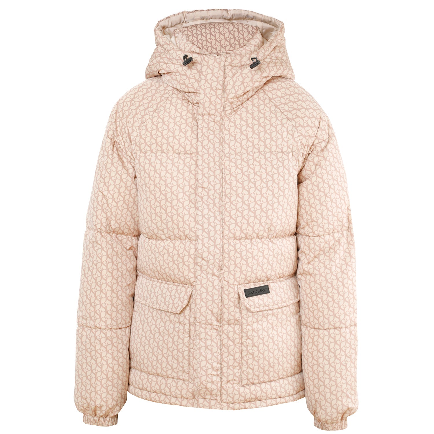 Monogram padded puffer Beige