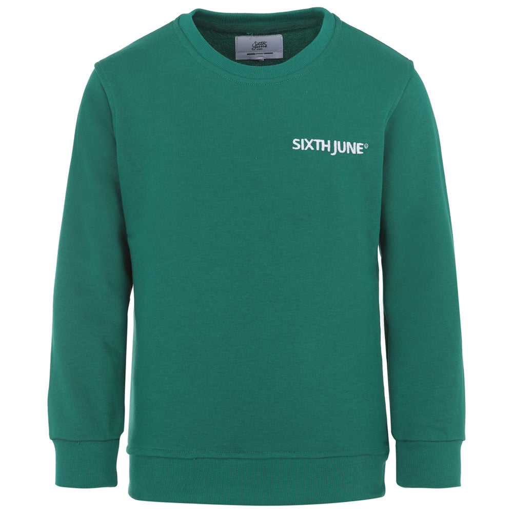 Sixth June - Sweatshirt soft logo brodé junior Vert