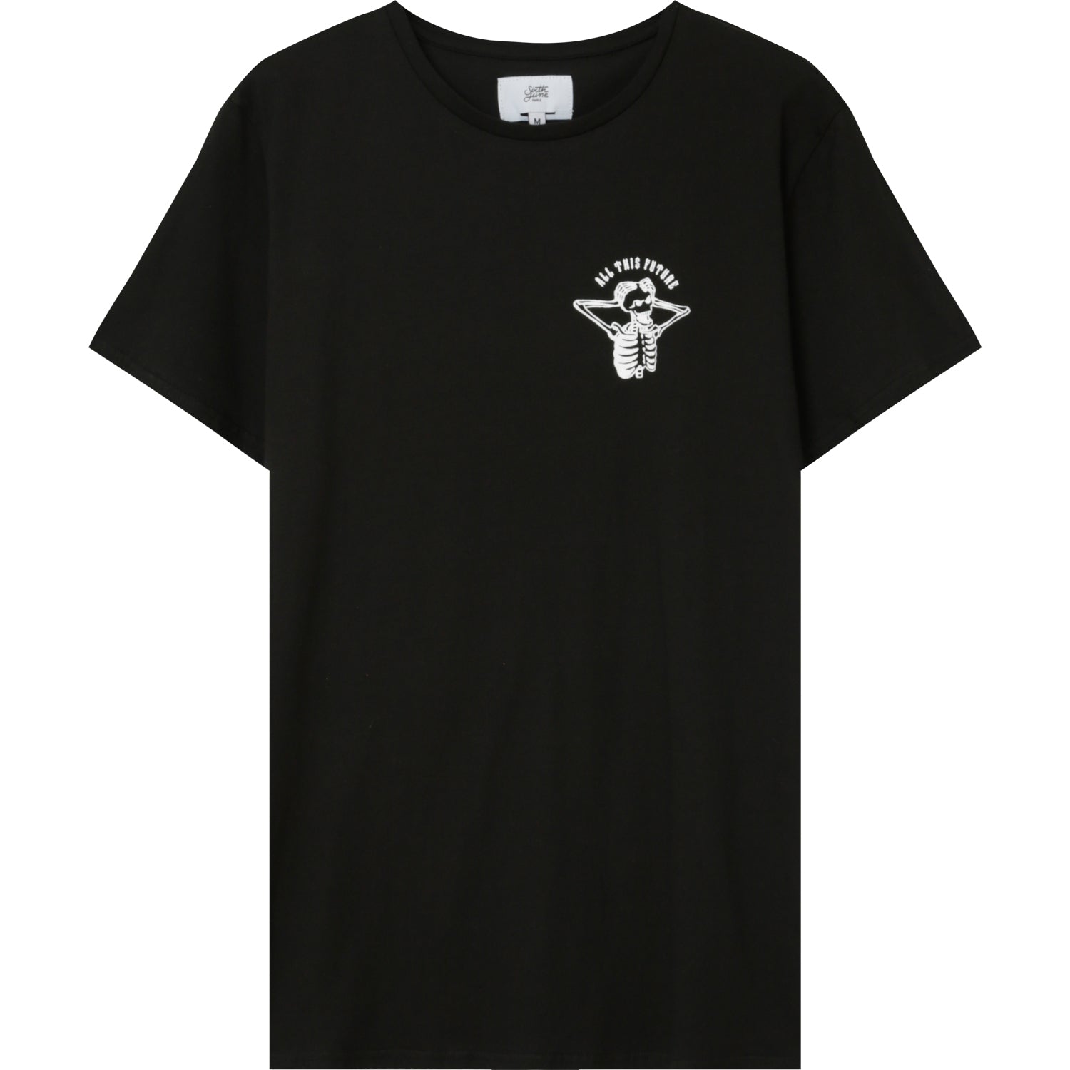 Sixth June - T-shirt squelette gothique Noir