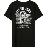 Sixth June - T-shirt squelette gothique Noir
