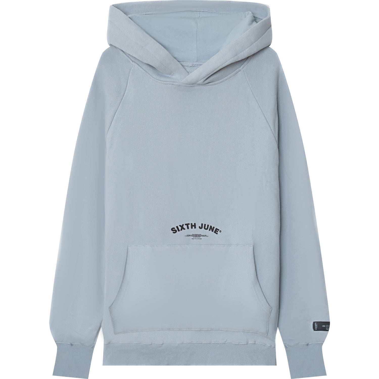 Sixth June - Sweat capuche logo incurvé Bleu clair