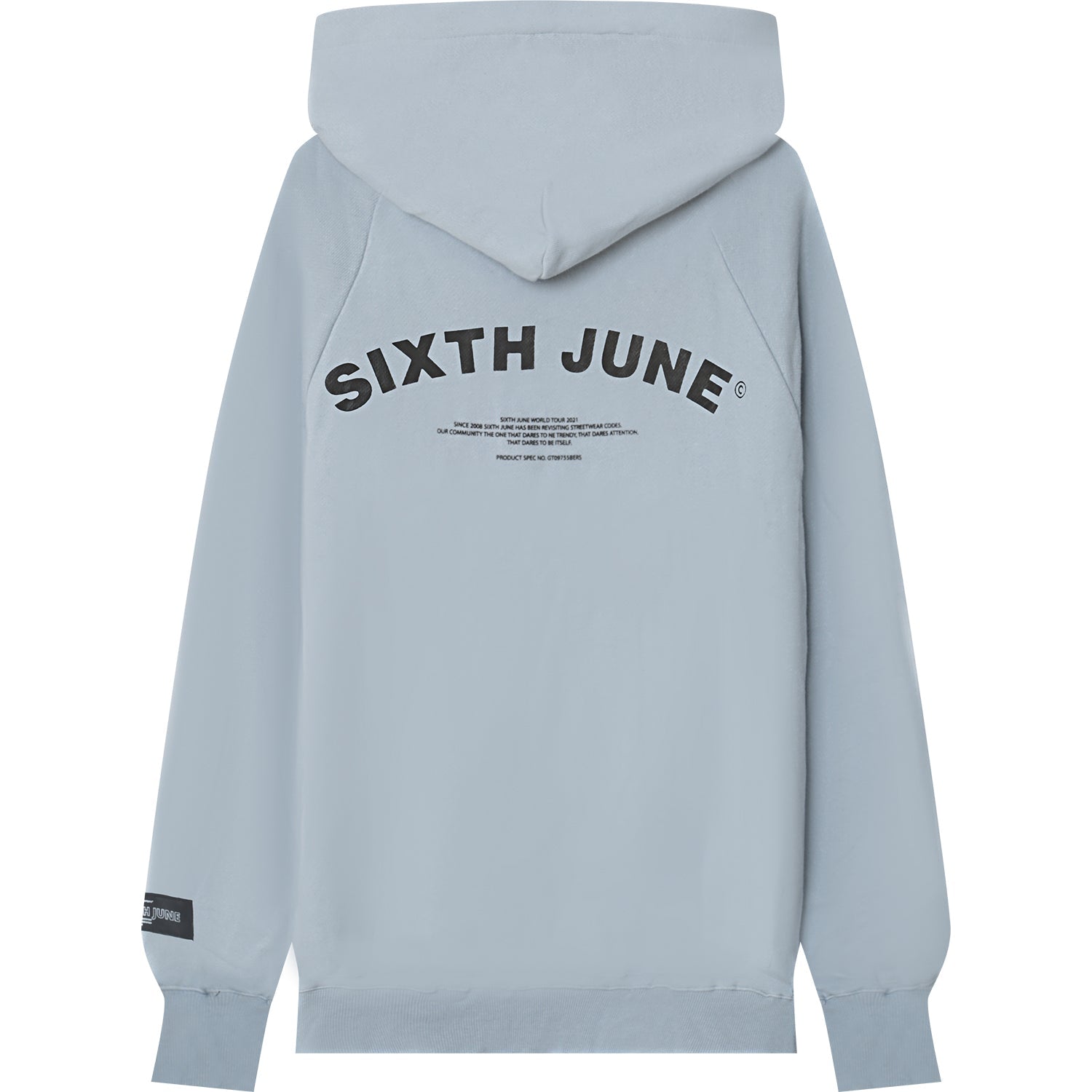 Sixth June - Sweat capuche logo incurvé Bleu clair