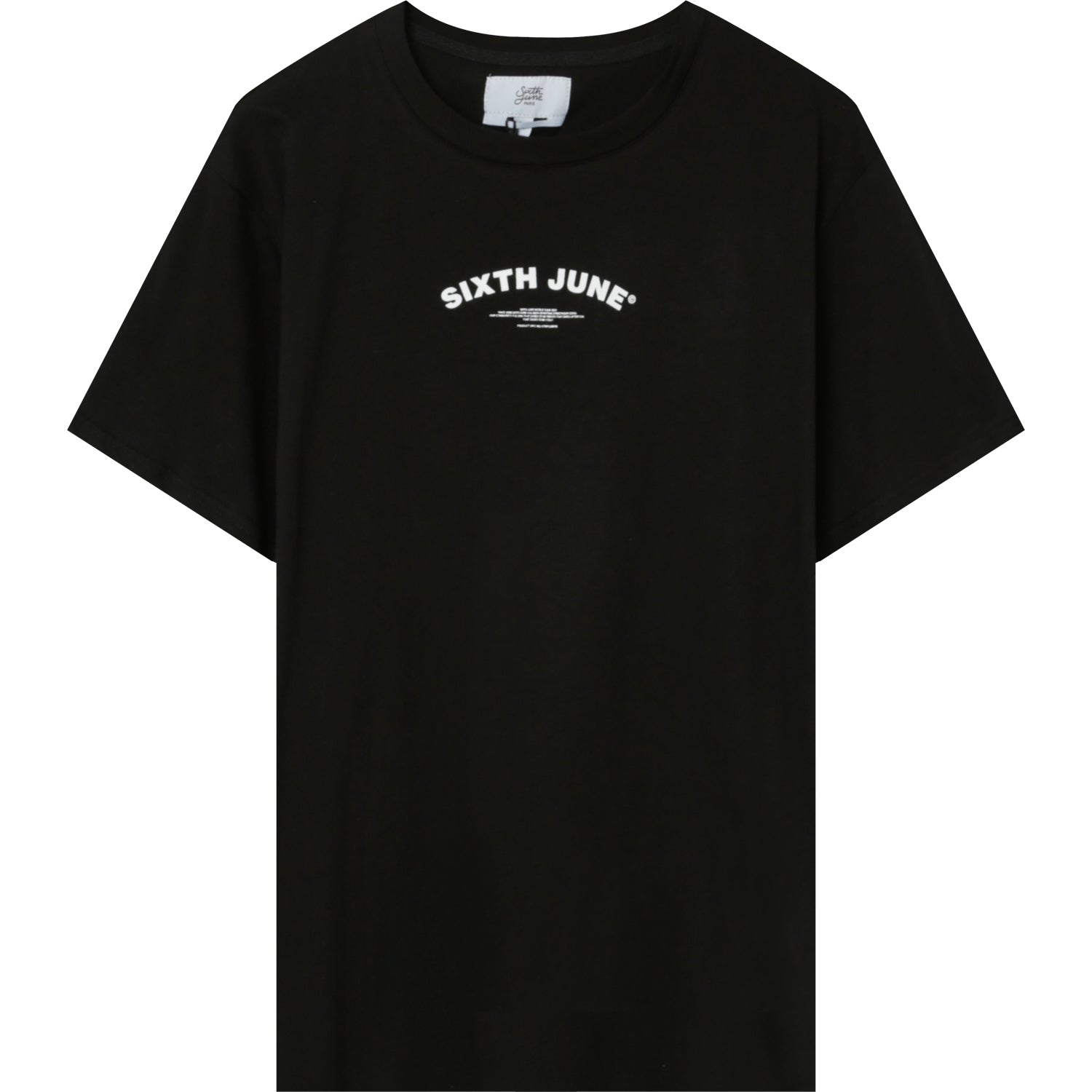Sixth June - T-shirt logo incurvé avant arrière Noir