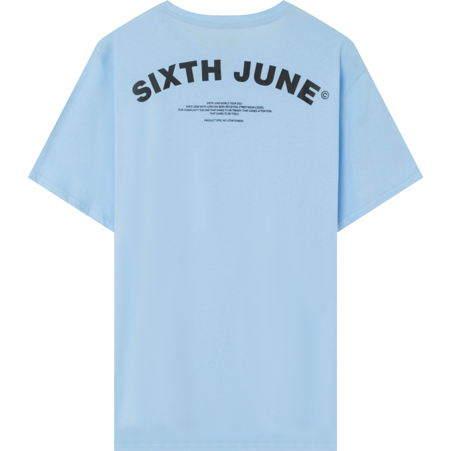 Sixth June - T-shirt logo incurvé avant arrière Bleu