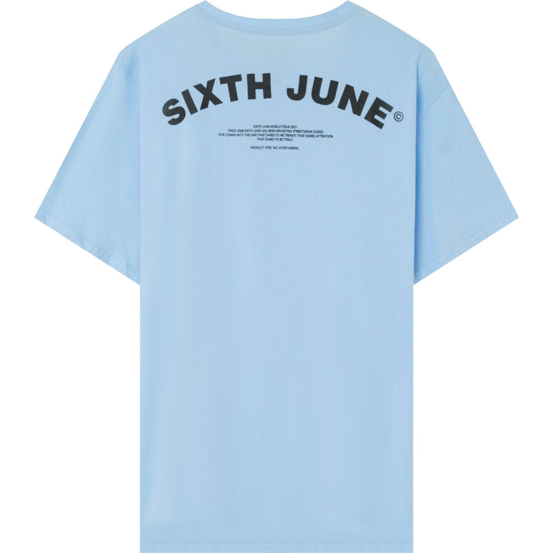 Sixth June - T-shirt logo incurvé avant arrière Bleu