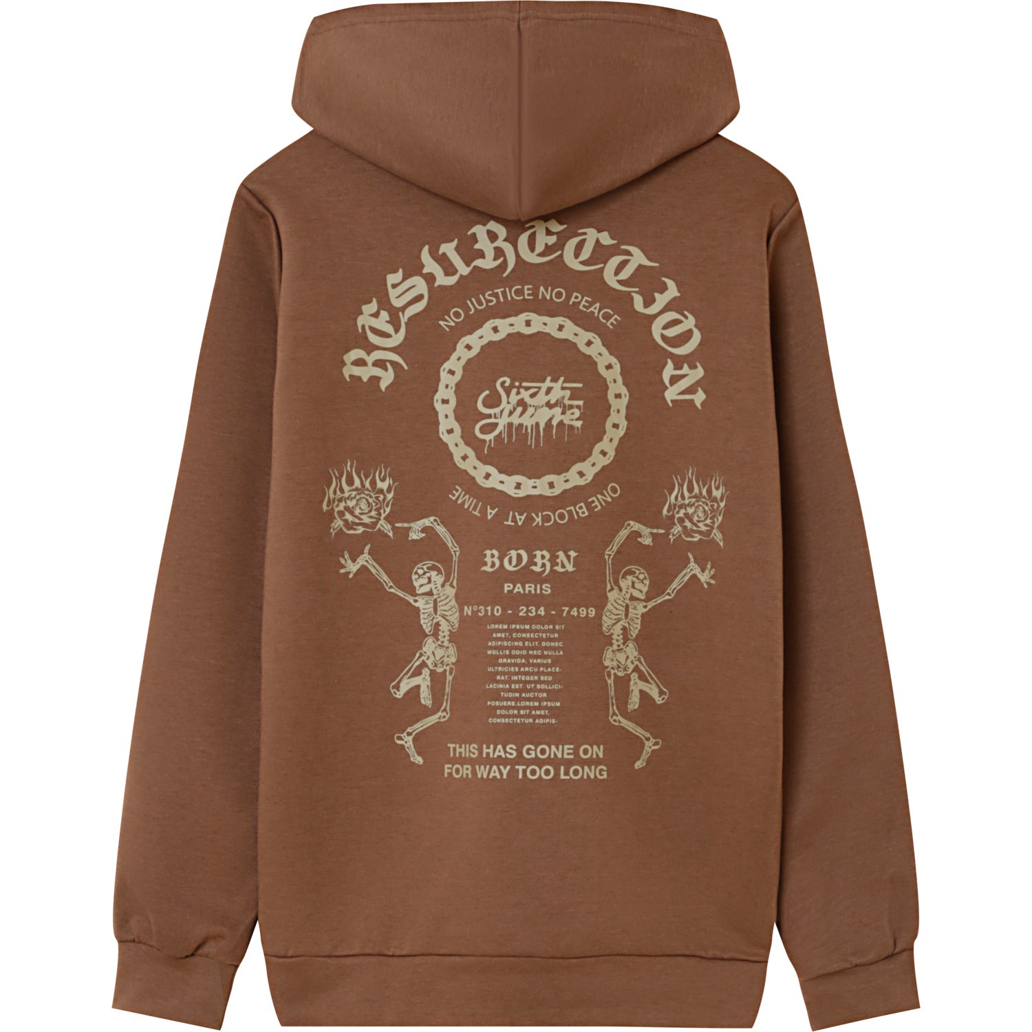 Sixth June - Sweat capuche résurrection Marron