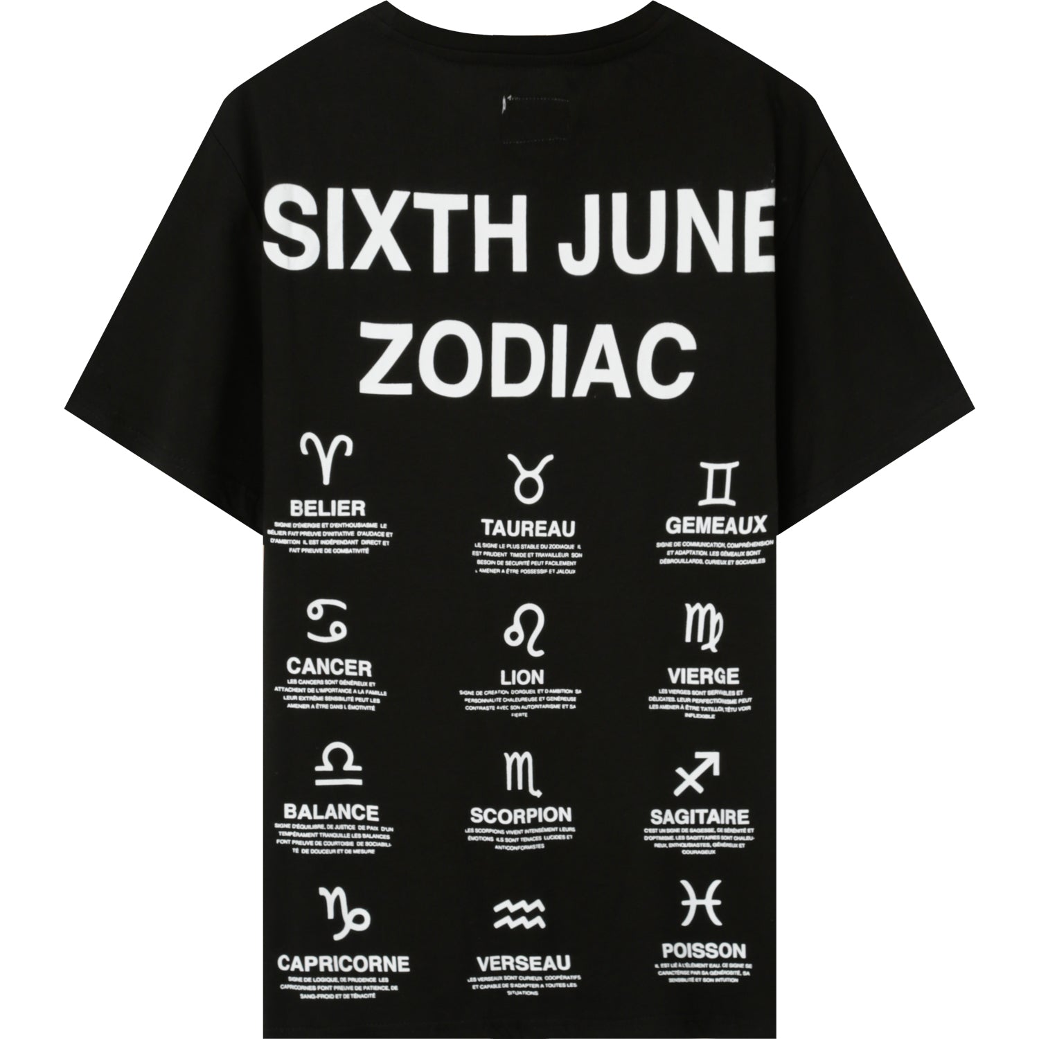 Sixth June - T-shirt manches courtes signes zodiaque Noir