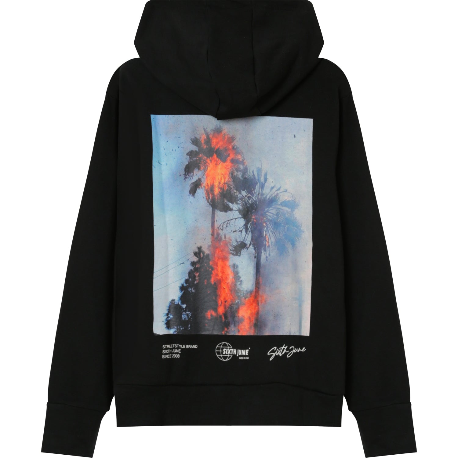 Sixth June - Sweat capuche palm fire Noir
