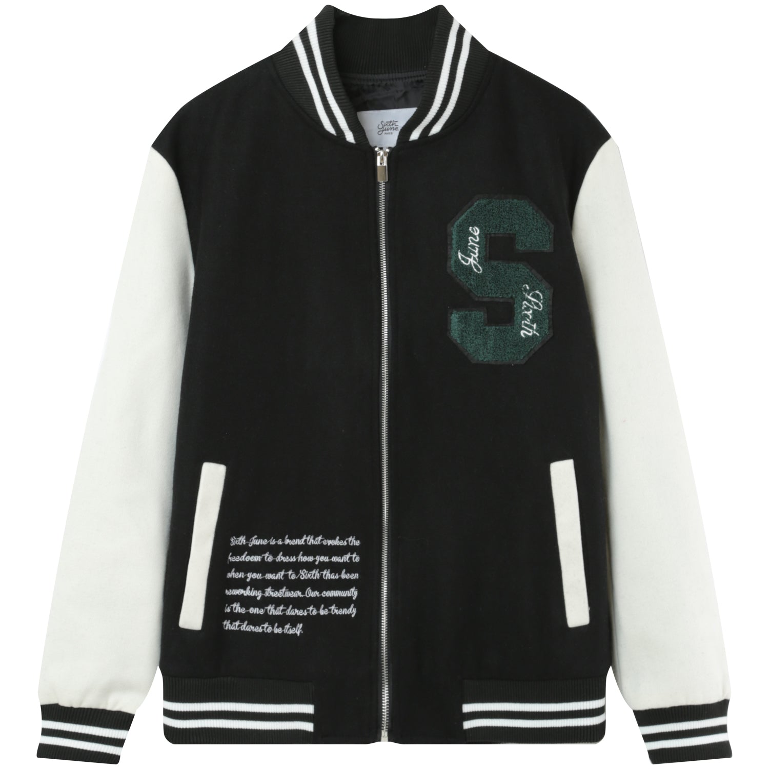 Sixth June - Veste teddy universitaire Noir