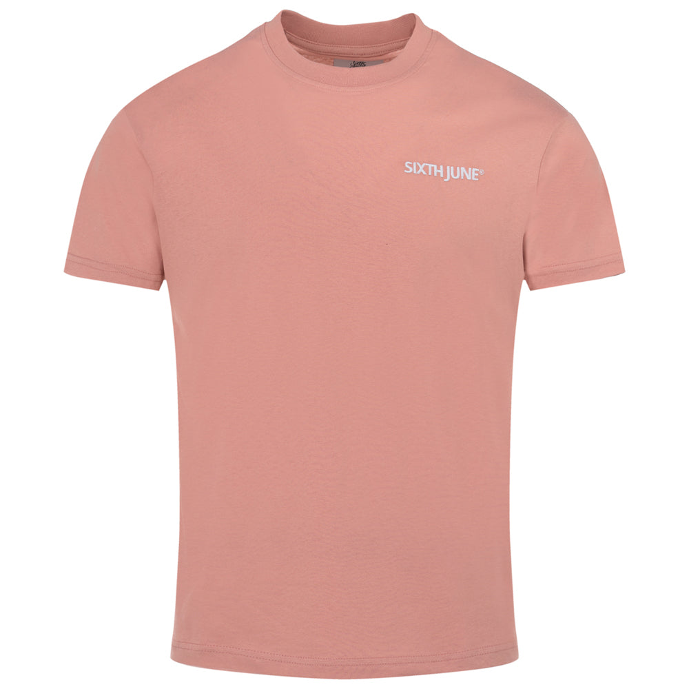 Sixth June - T-shirt soft logo brodé Rose clair