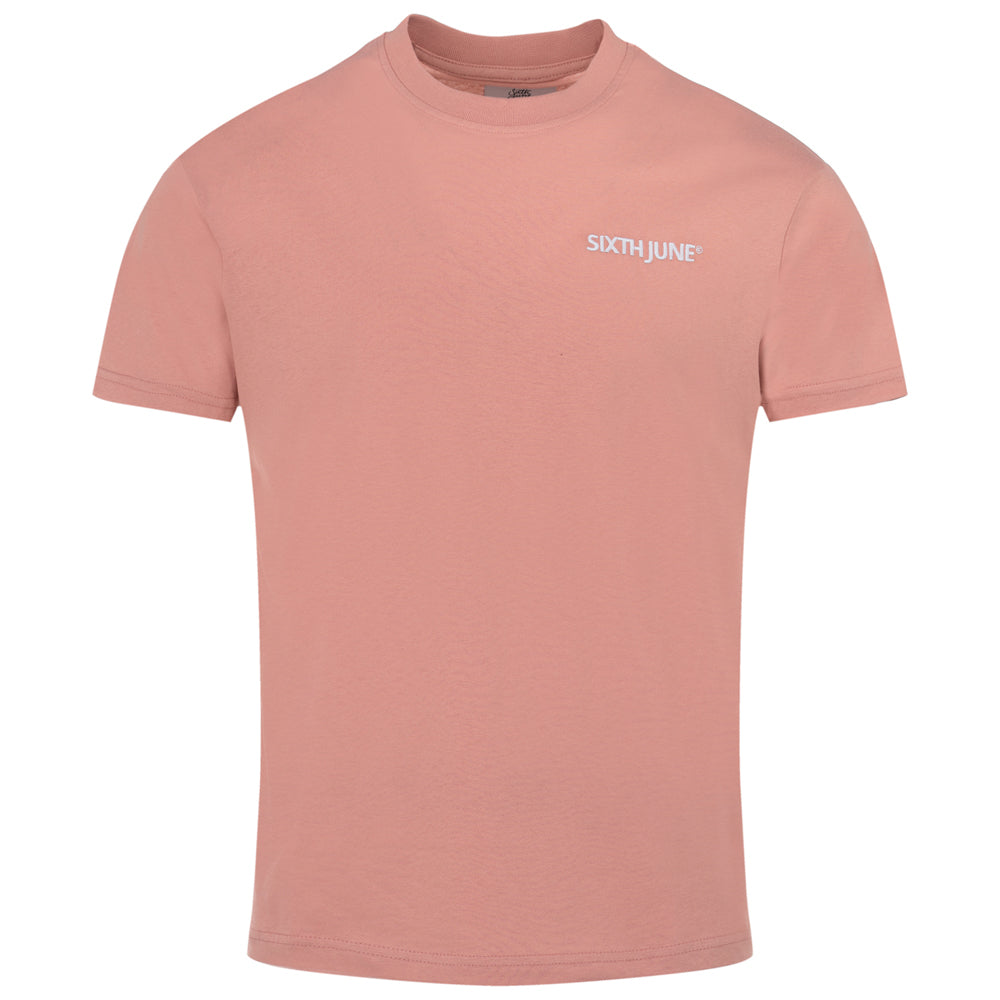 Sixth June - T-shirt soft logo brodé Rose clair