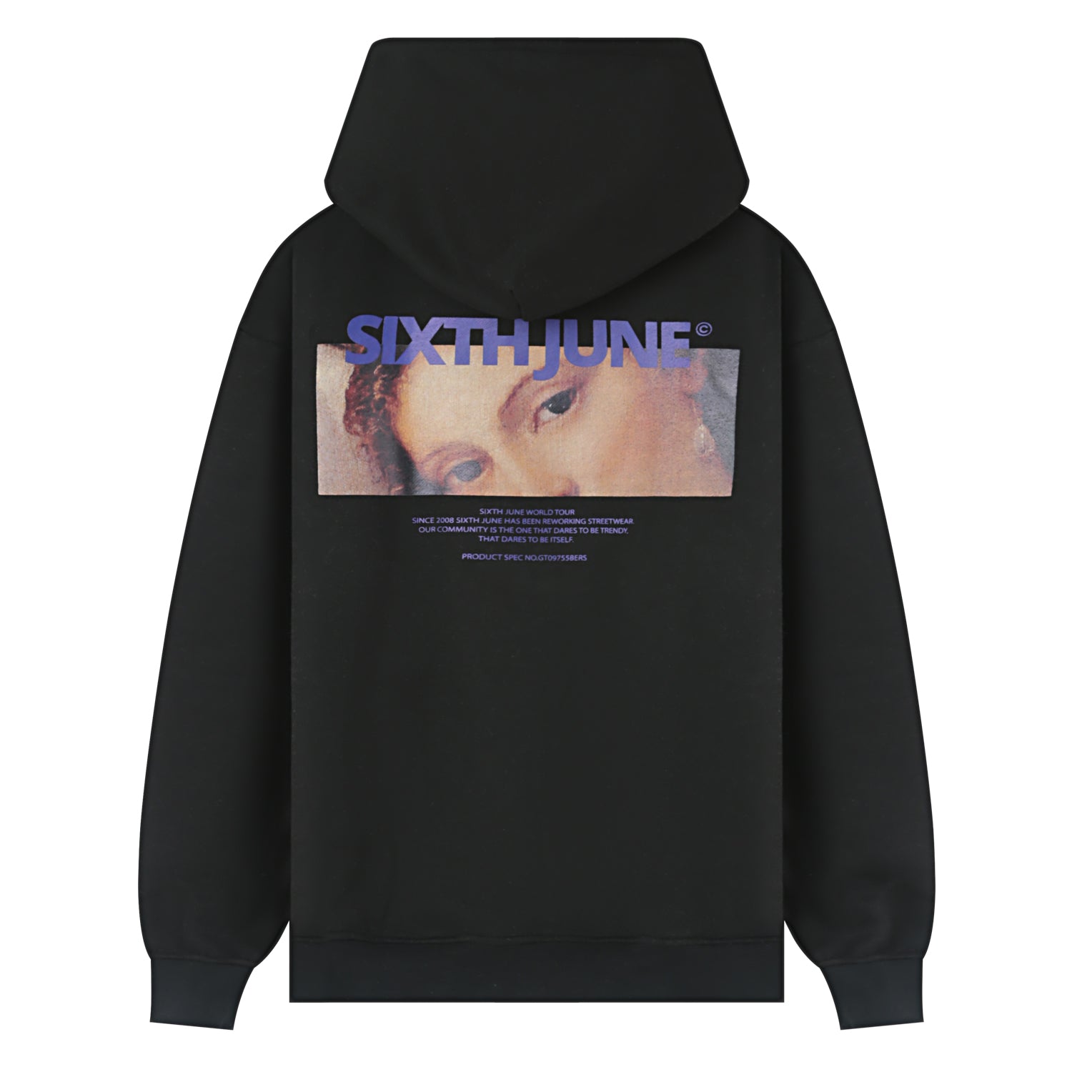 Sixth June - Sweatshirt capuche regard imprimé Noir