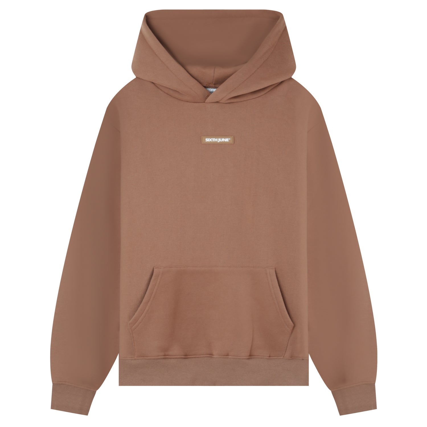 Sixth June - Sweatshirt capuche logo bouclette Marron