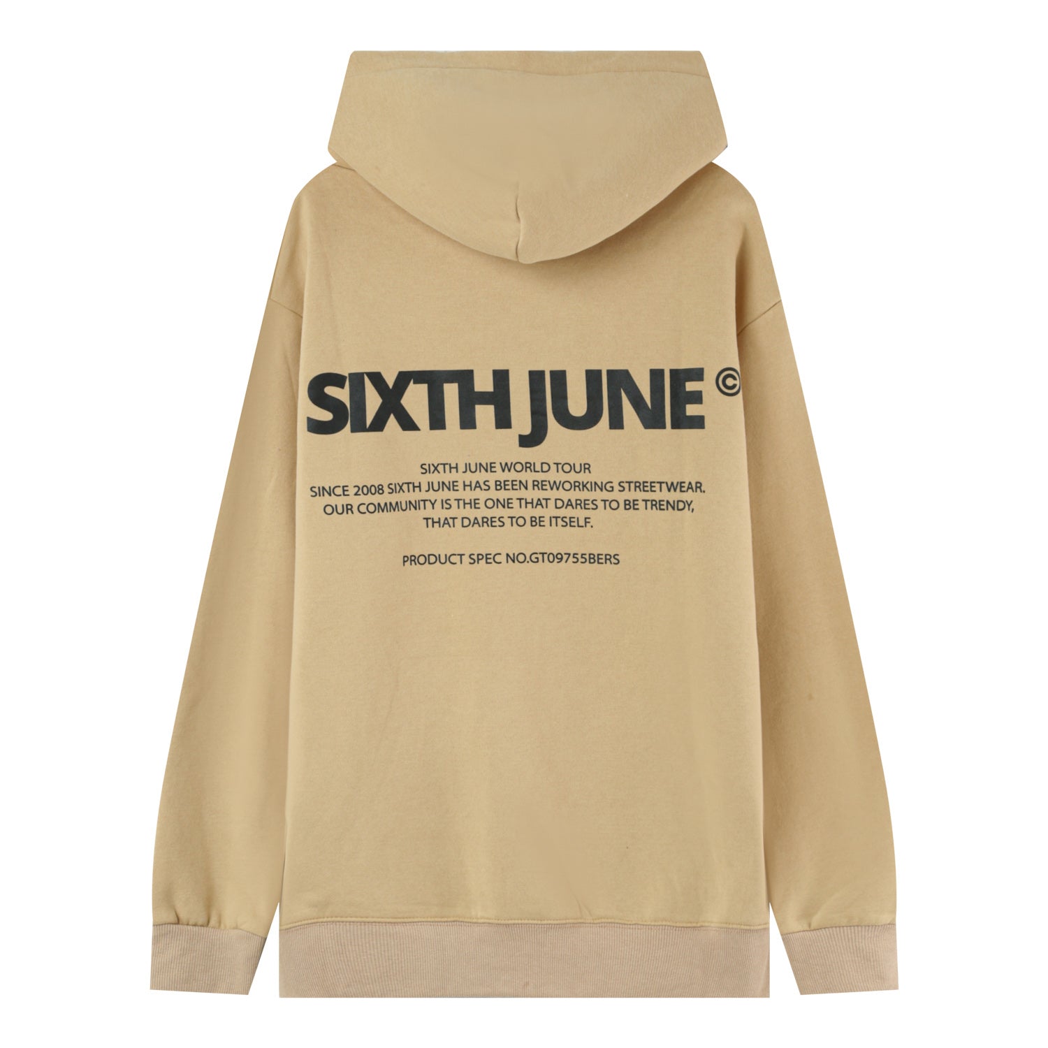 Sixth June - Sweatshirt capuche grand logo Beige