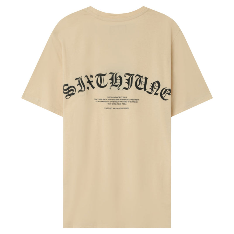 Sixth June - T-shirt logo gothique Beige