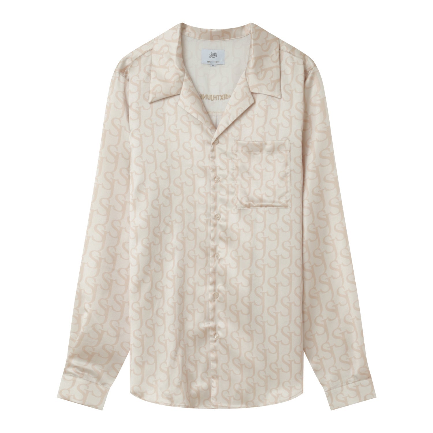 Sixth June - Chemise satinée monogramme Beige