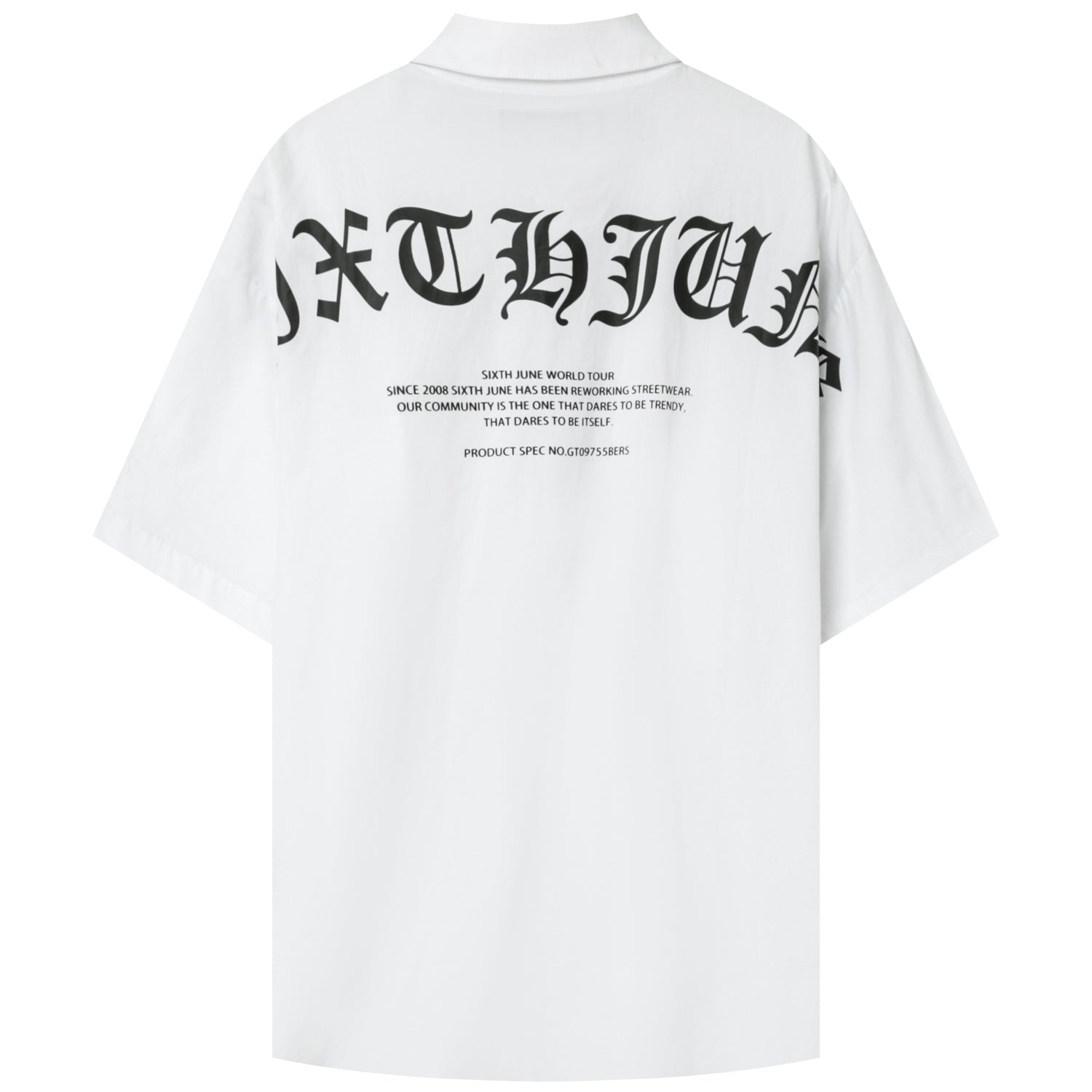 Sixth June - Chemise oversize logo gothique Blanc