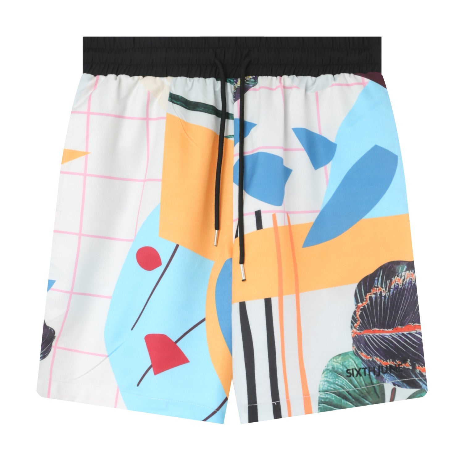 Sixth June - Short motif tropical Blanc