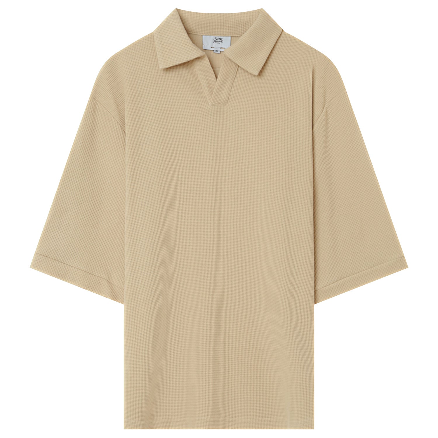 Polo gaufré oversize Beige