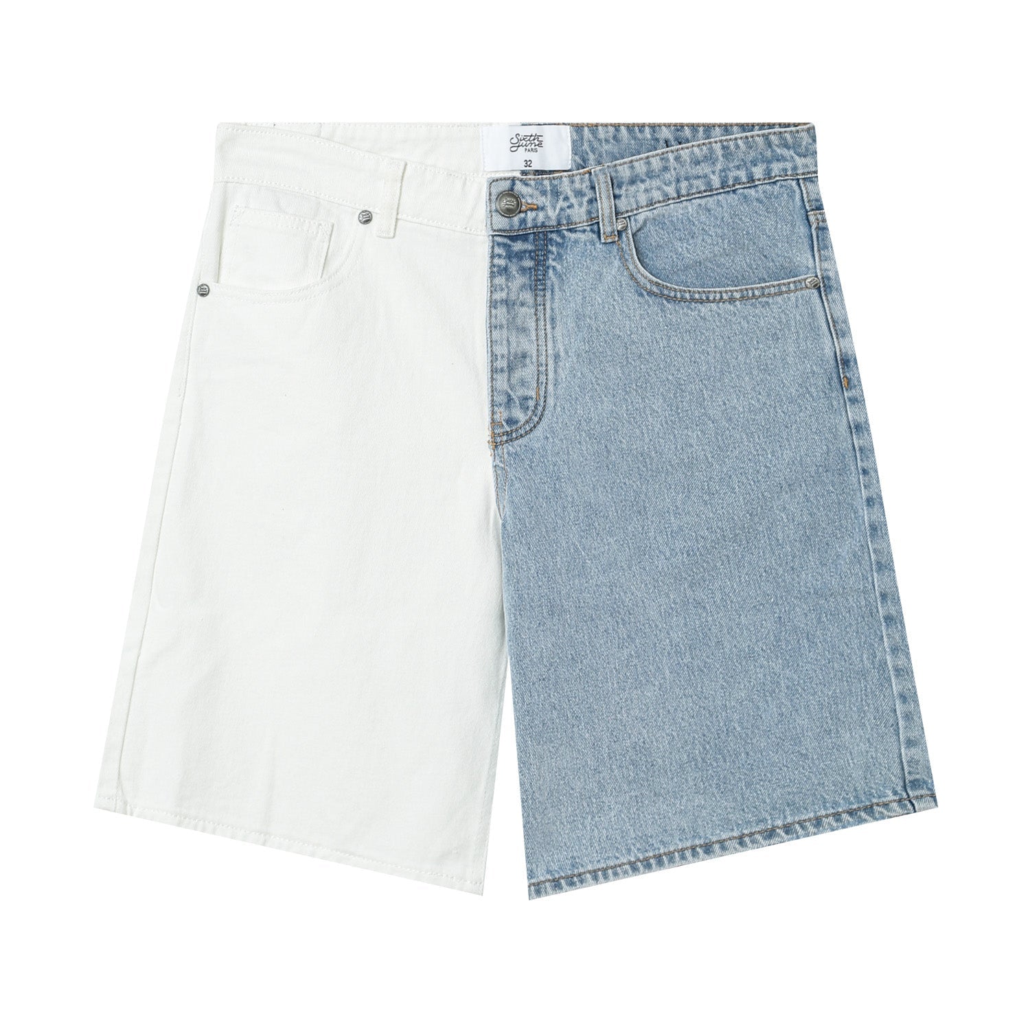 Sixth June - Short jean bicolore Bleu