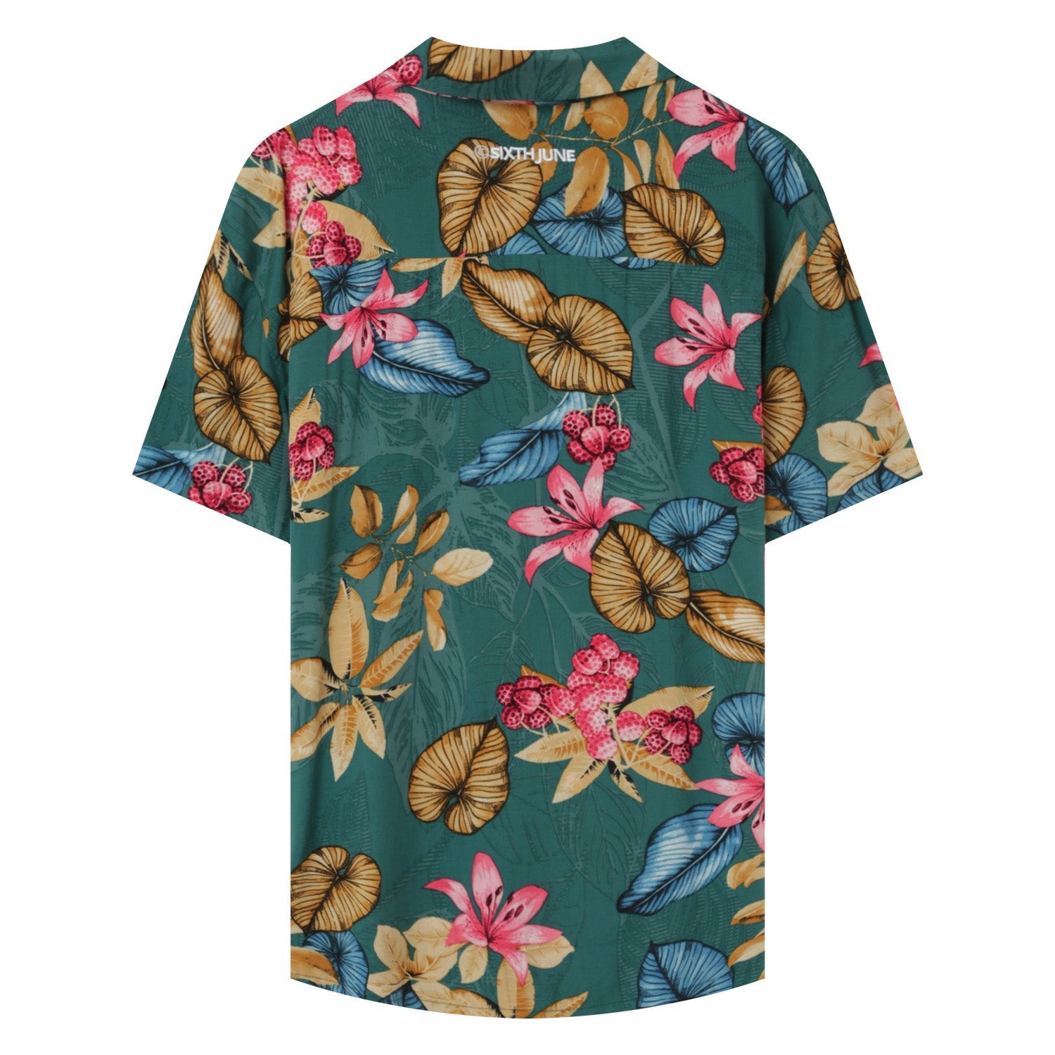 Flowered fluid shirt Green