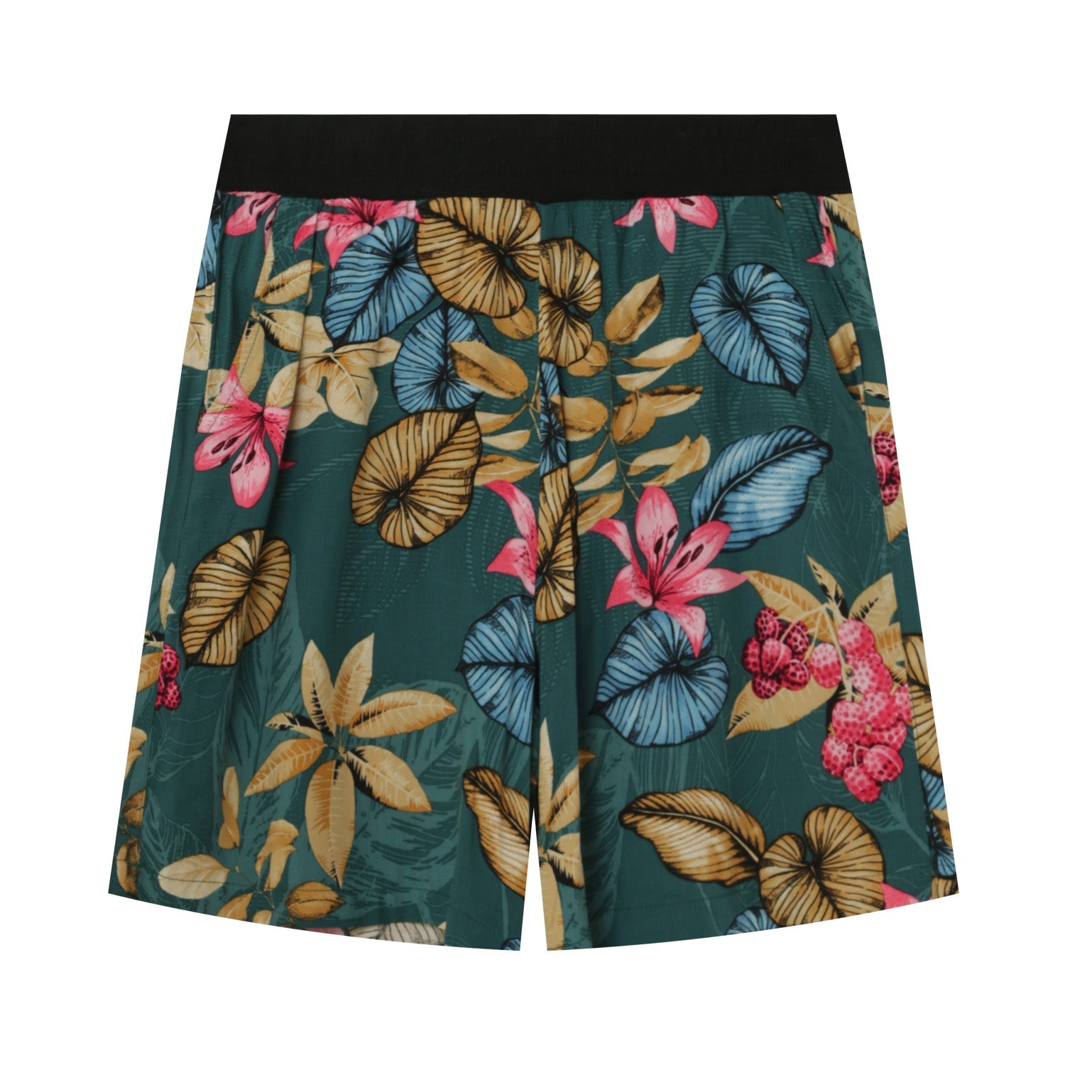 Short fluide fleuri Vert