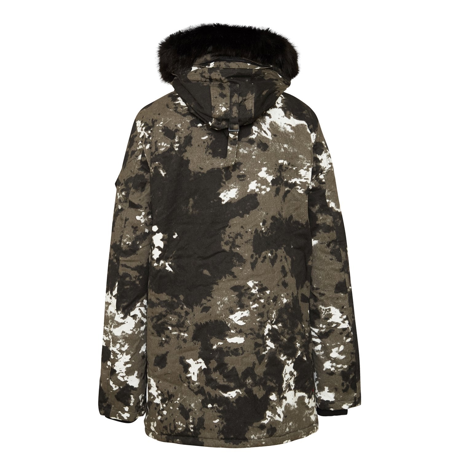 Sixth June - Parka fourrure imprimé montagne Noir