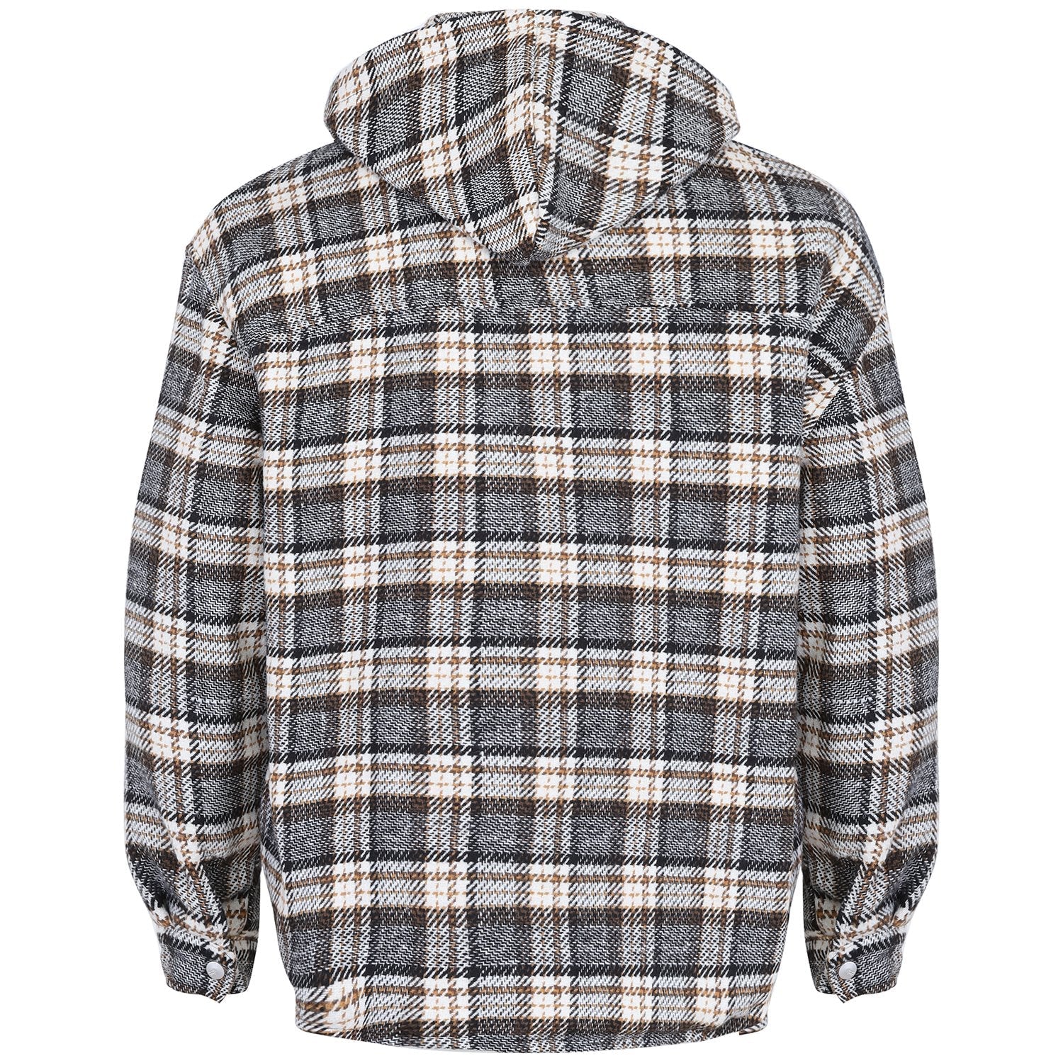 Manteau court tartan poches Marron