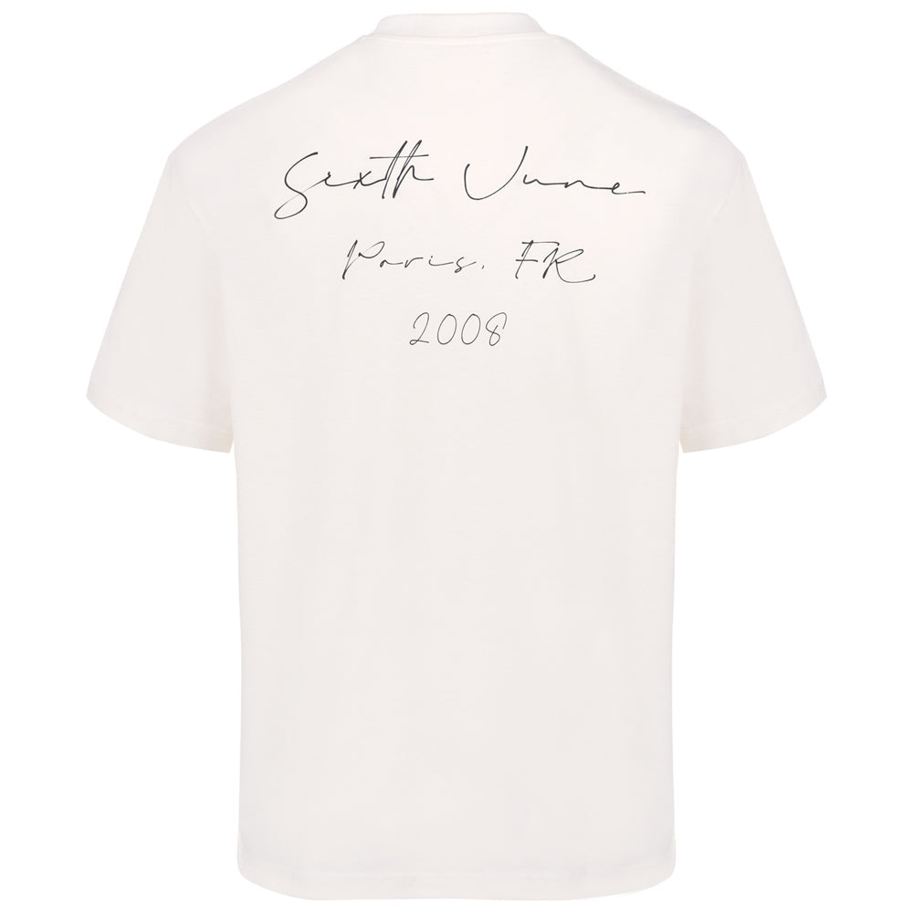 Sixth June - T-shirt signature arrière Blanc cassé