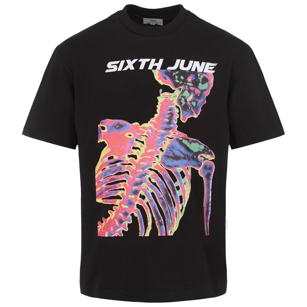 T-shirt vintage squelette Noir