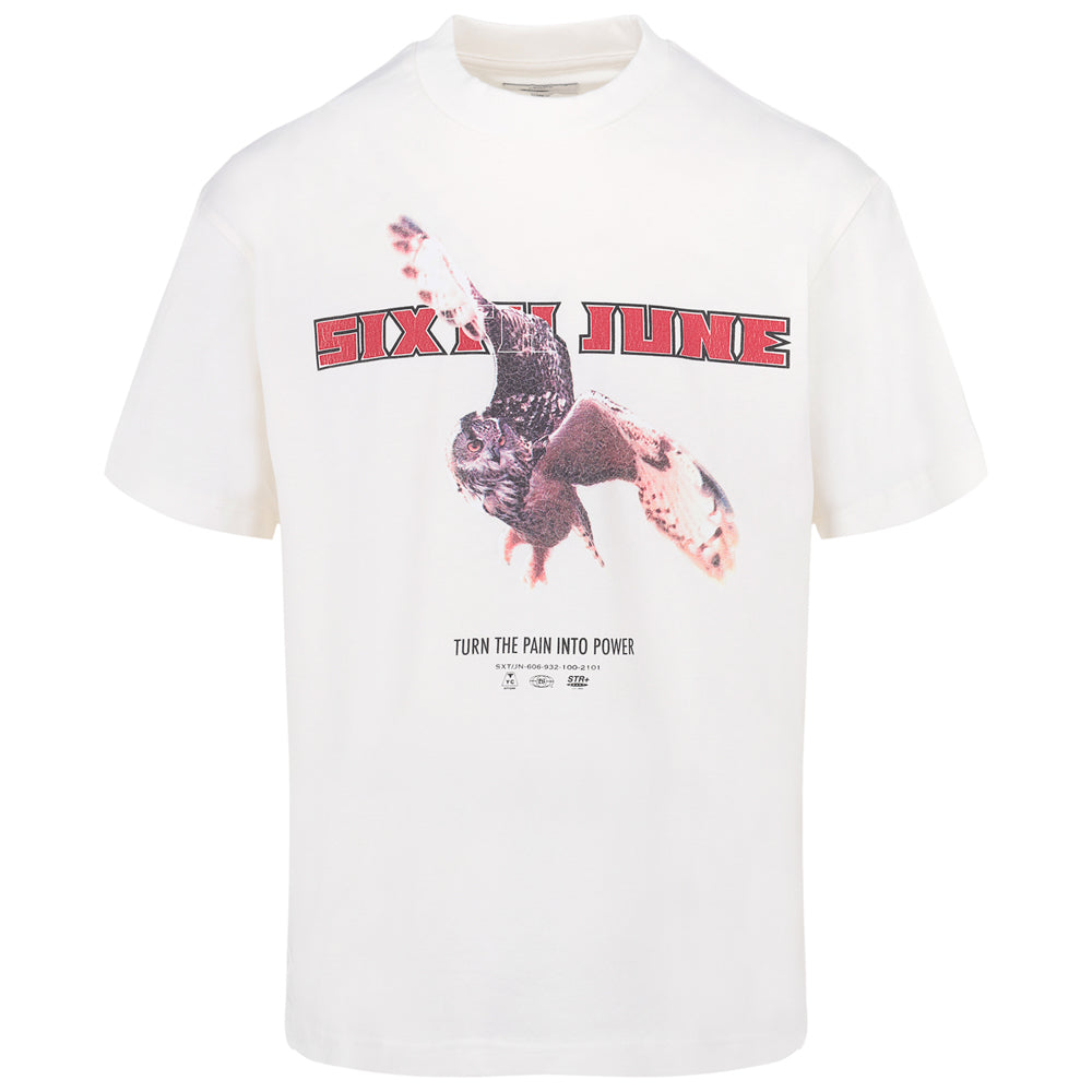 Sixth June - T-shirt vintage eagle Blanc cassé