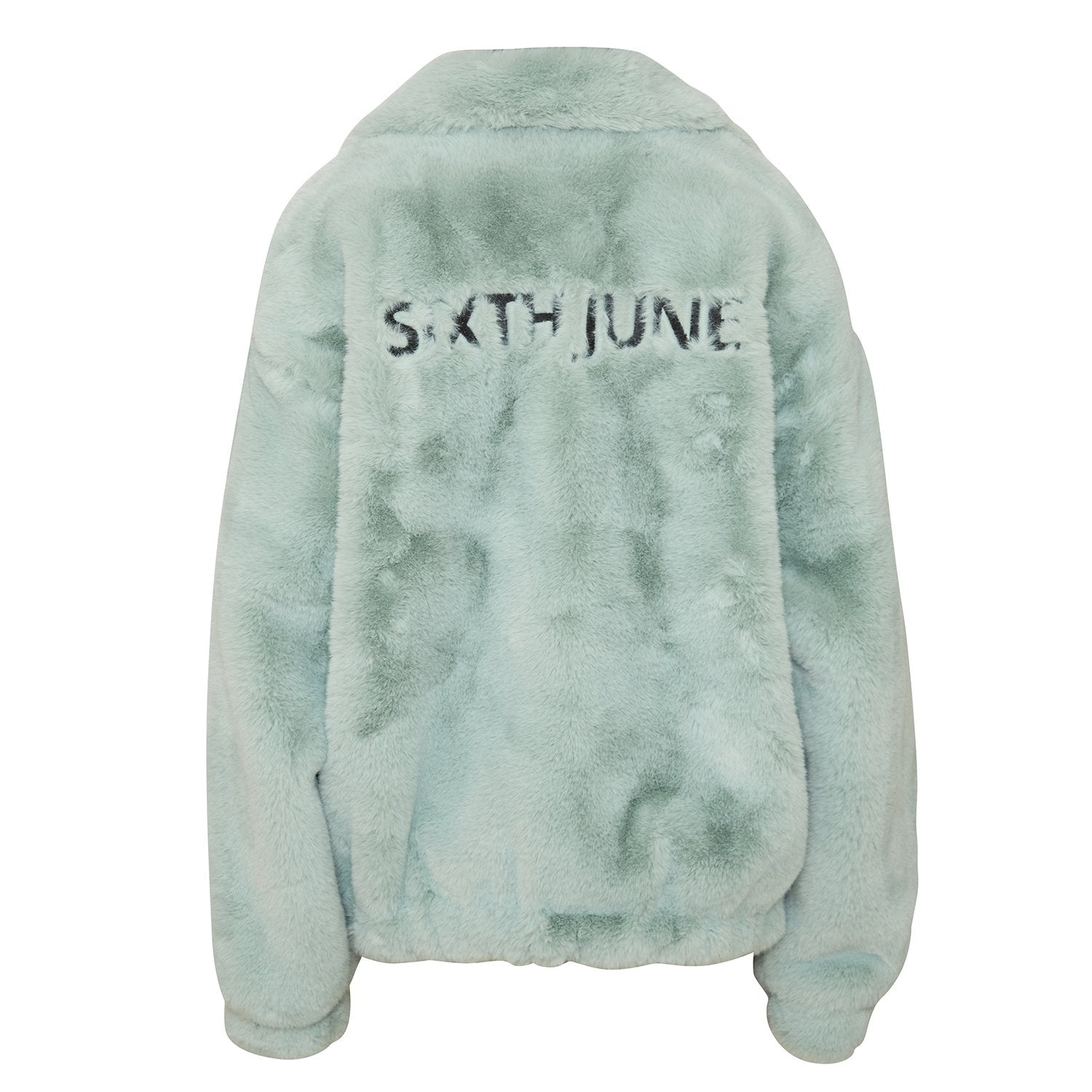 Veste oversize fourrure vert pastel