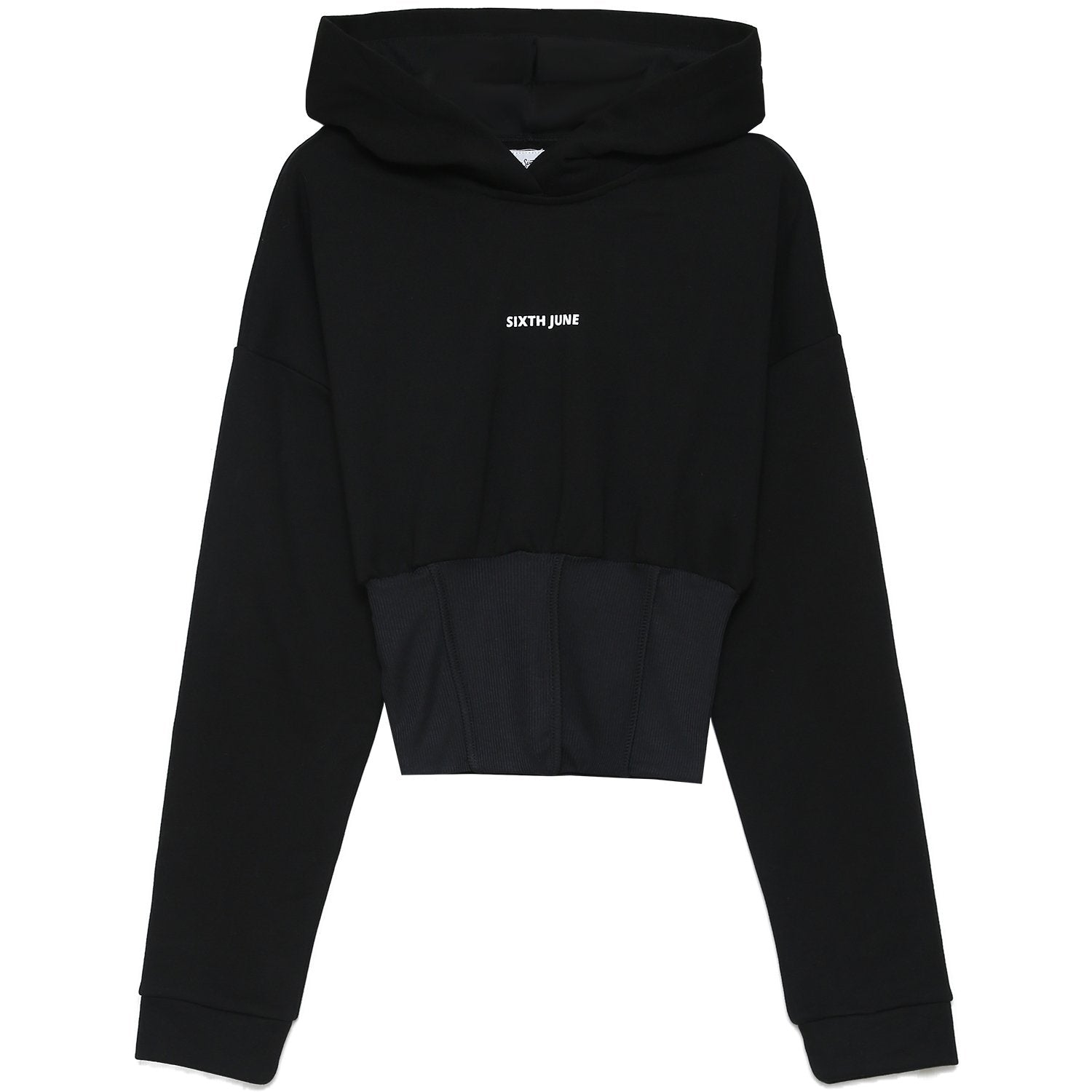 Sixth June - Sweatshirt capuche corset Noir