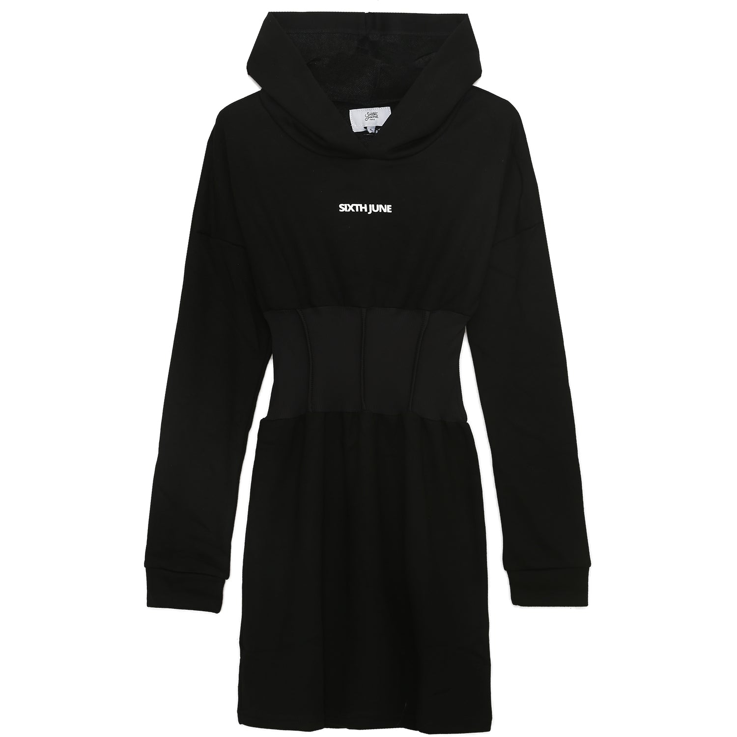 Sixth June - Robe sweat capuche corset noir